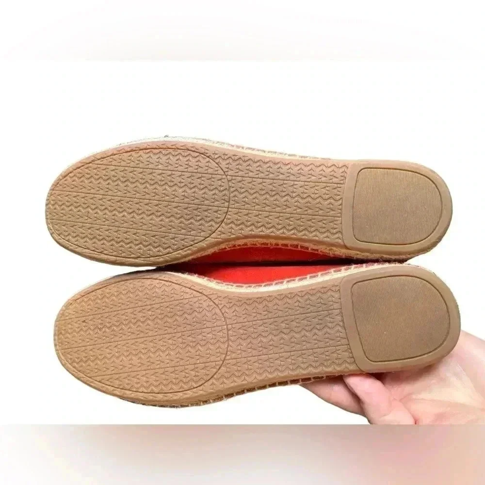 Michael Kors Orange Suede Espadrille Flats Sz 8M